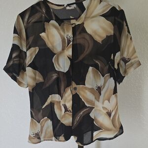 Melissa Black and Cream Floral Blouse